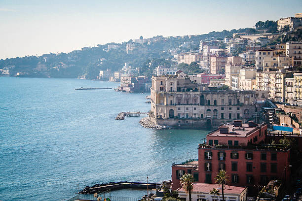 Villa Donn'Anna, Bay of Naples, Italy. stock photo