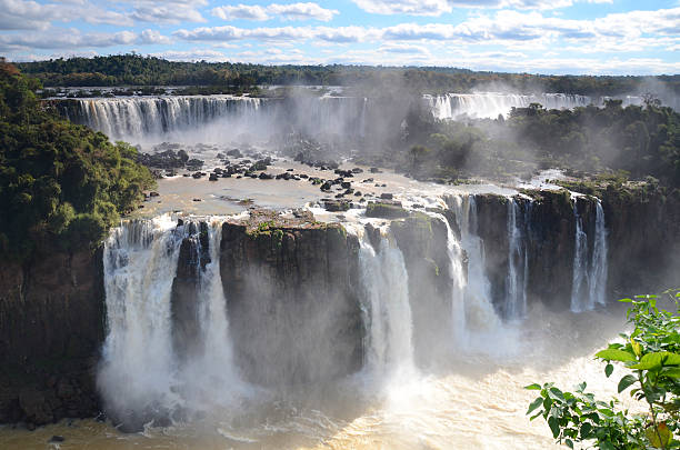 Iguazu falls, view from Brazil stock photo