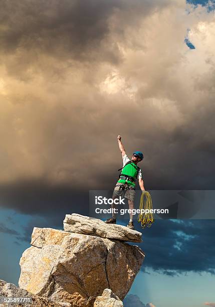 Conquer The Mountain Stock Photo - Download Image Now - Achievement, Adventure, At The Edge Of