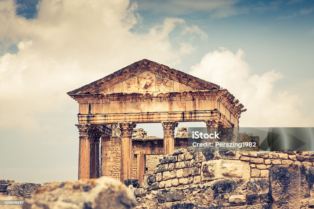 Ancient Roman city in Tunisia, Dougga Africa Stock Photo