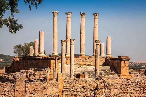 Roman ruins Sanctuary Aesculapius Thuburbo Majus Tunisia