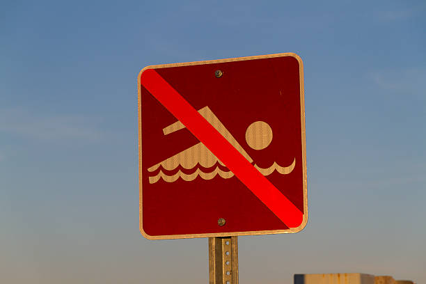 No Swimming Sign stock photo