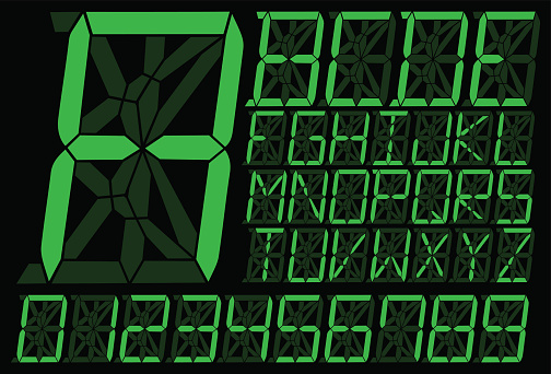 Digital Letter Graph Digital Alphabet Stock Illustration - Download Image Now - Digital ...