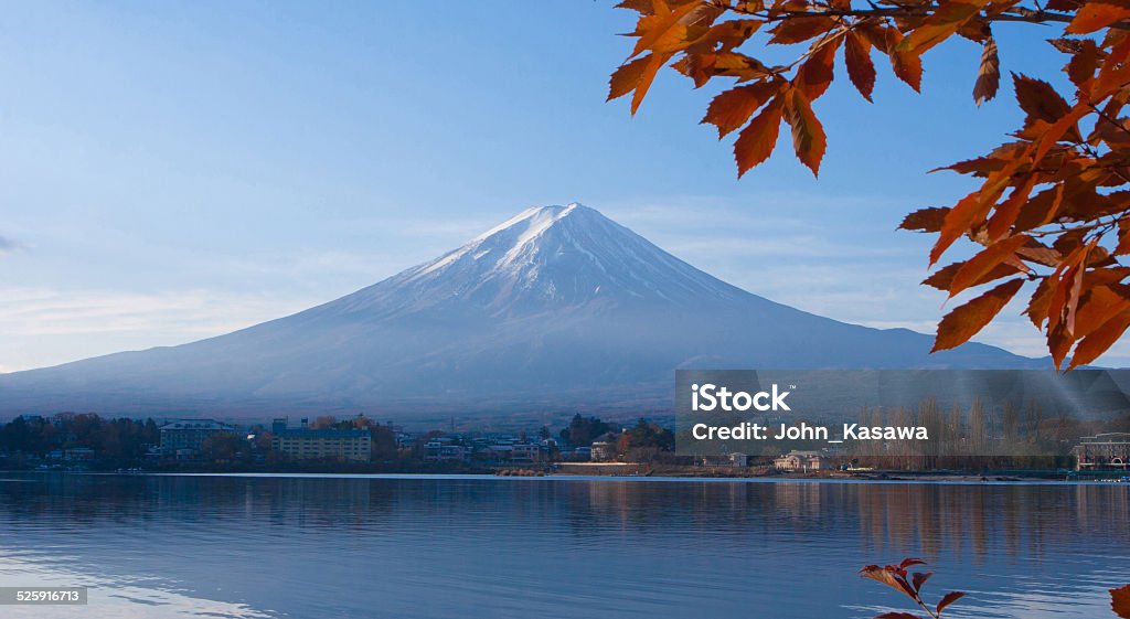 Mt Fuji from the lake Kawaguchi view Beauty of the Mt Fuji from the lake Kawaguchi view Autumn Stock Photo