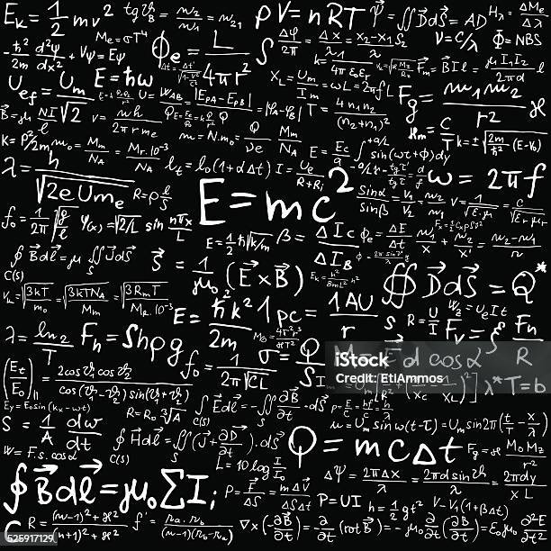 Physics Stock Illustration - Download Image Now - E=mc2, Mathematical Formula, Chalkboard - Visual Aid