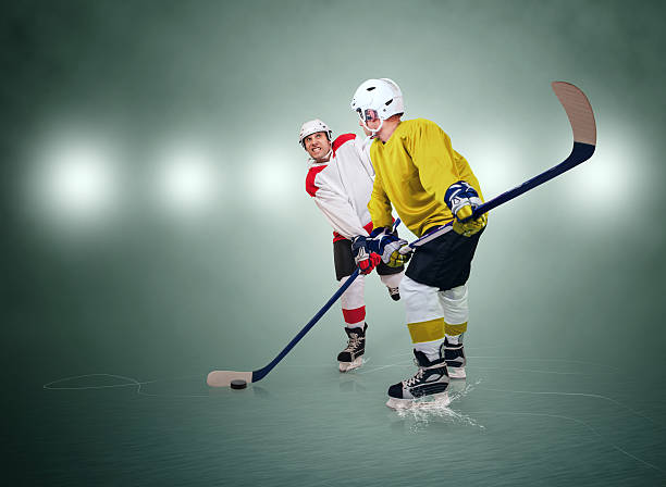 istock Two ice hockey players during match 525917365