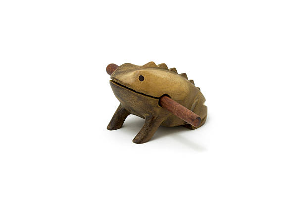 istock Wooden golden frog souvenir from Brazil 525918315