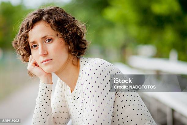 Worried Woman Waiting Stock Photo - Download Image Now - Women, One Woman Only, Serious
