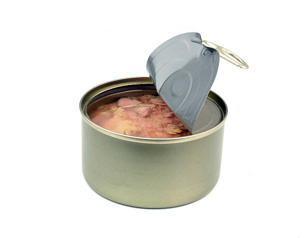 istock aluminum can, canned food isolated over white background 525919269