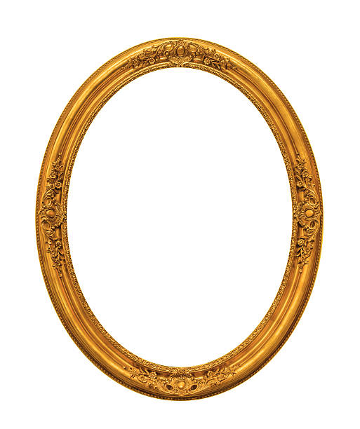 istock Ornamented gold plated empty picture frame Isolated on white bac 525919543
