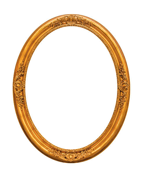 istock Ornamented gold plated empty picture frame Isolated on white bac 525919553