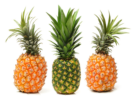 Fresh Pineapples isolated on white