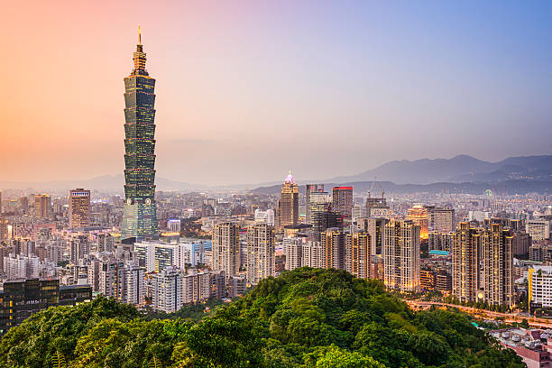 Taipei, Taiwan City Skyline Taipei, Taiwan city skyline at dusk. taipei photos stock pictures, royalty-free photos & images