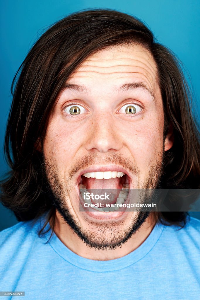 silly funny man Funny face man portrait real silly fun expression Adult Stock Photo