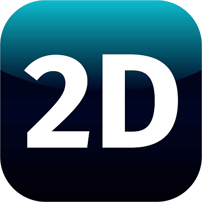 blue 2D icon for web or phone app - 2 dimension