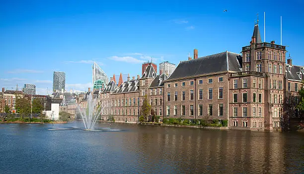 Famous parliament and court building complex Binnenhof in Hague