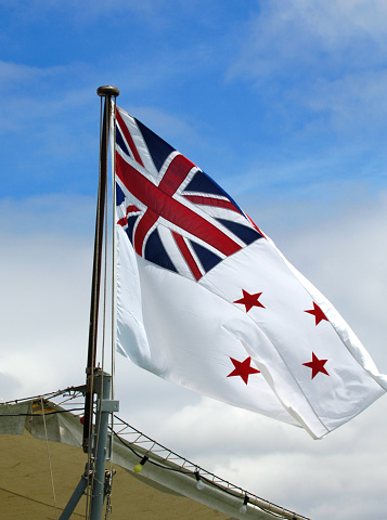 New Zealand White ensign on Royal New Zealand navy frigate