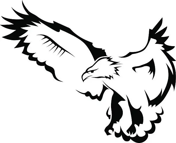 Vector illustration of Eagle with open wings