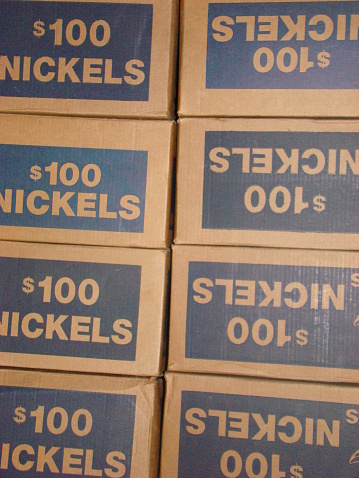 Boxes of united states coins, nickels