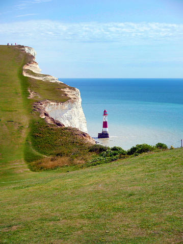 The Beachy Head lighthouse near Eastbourne UK with Birling Gap and Seven Sisters