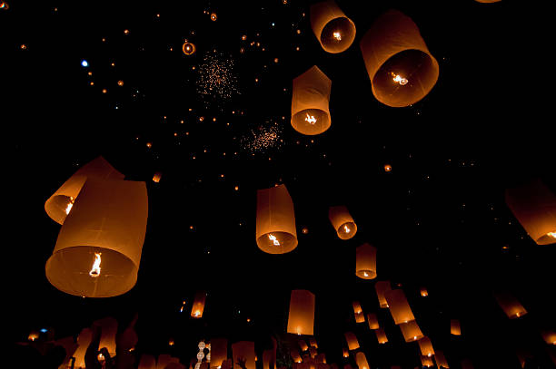 istock Floating lantern in Yee Peng festival 525952631
