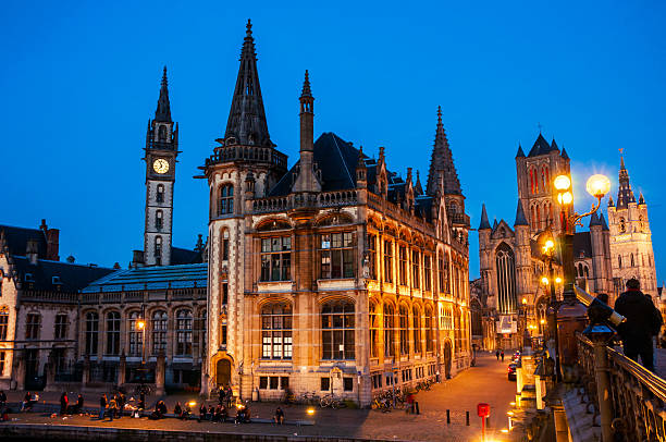 istock Ghent in Belgium at night 525955810