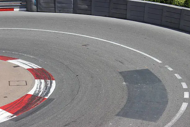 Photo of Texture of Motor Race Asphalt and Curb on Monaco GP