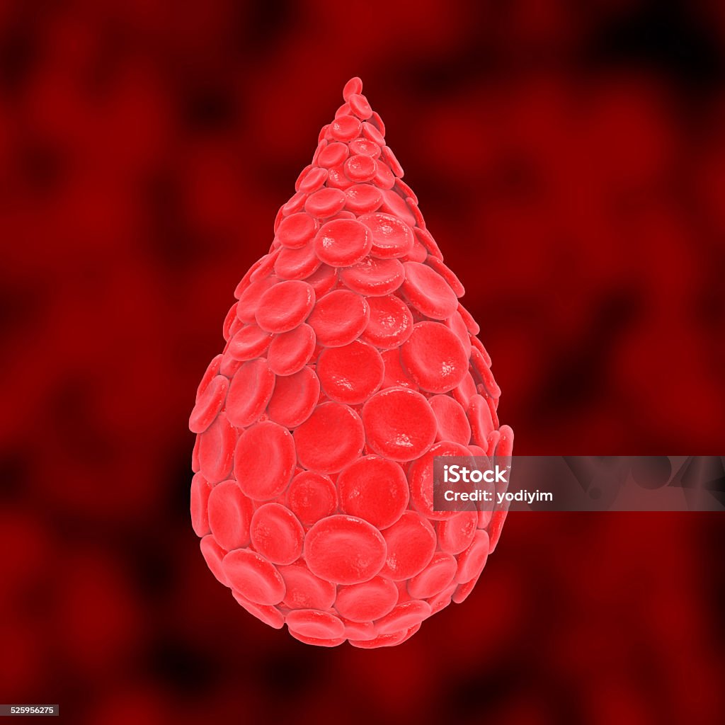 3d render red blood cells background. 3d render red blood cells - science and medical concept. Anatomy Stock Photo