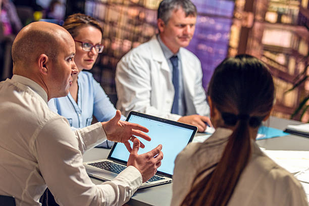 Businessman on a meeting with doctors