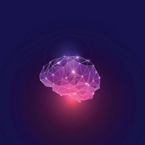 Abstract Concept of Active Human Brain vector art illustration