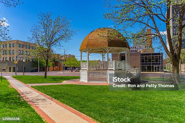 Town Square With Gazebo Downtown Lubbock Tx Stock Photo - Download Image Now - Lubbock, Texas, Downtown District