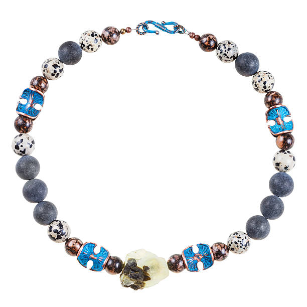 istock necklace from Prehnite, shungite, aplite gems 525967040