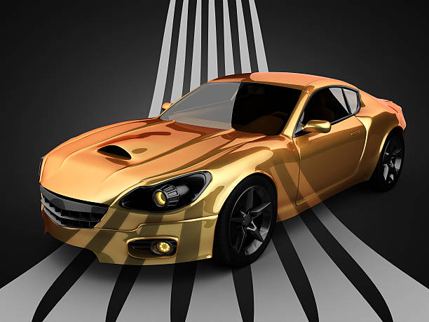 istock green luxury brandless sport car on pink background 525970295