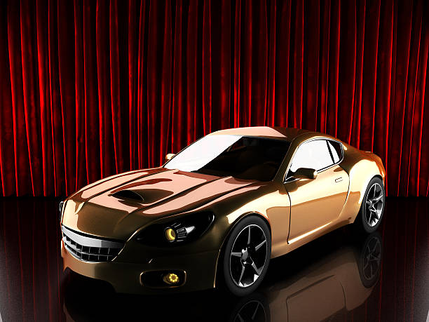 istock green luxury brandless sport car on pink background 525970361