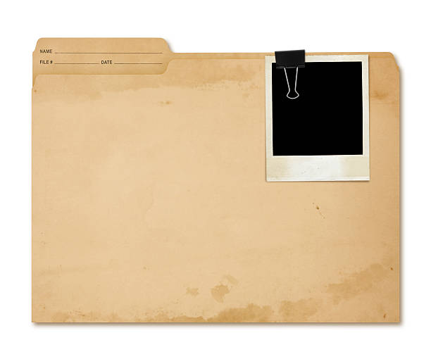 Grungy Folder Grungy Manila Folder with picture isolated on white archives photos stock pictures, royalty-free photos & images