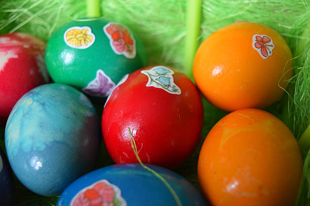 Traditional Romanian easter eggs stock photo