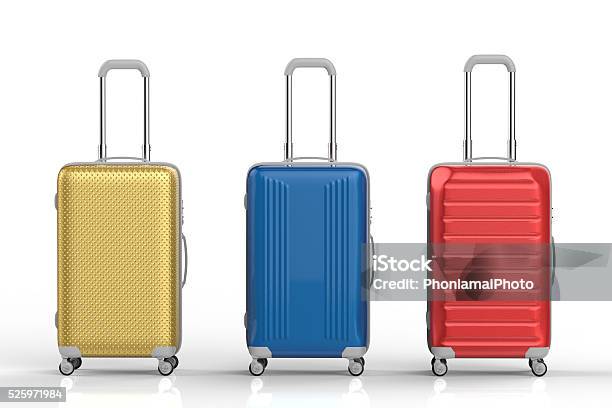 Travel Luggages Stock Photo - Download Image Now - Suitcase, Three Objects, Multi Colored