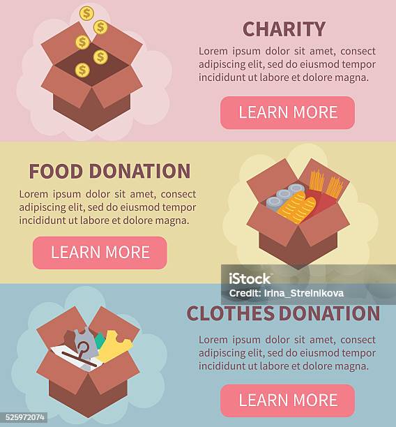 Donation Stock Illustration - Download Image Now - Donation Box, Charitable Donation, Clothing