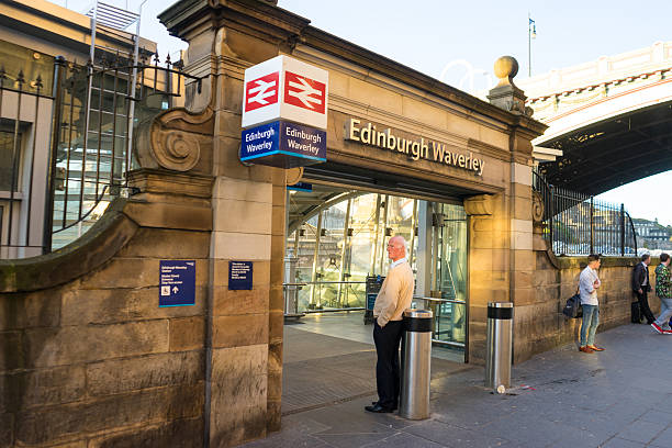 Edinburgh Waverley railway station stock photo