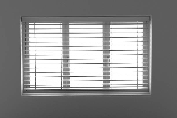 window with blinds 3d rendering of window with blinds Sunblind stock pictures, royalty-free photos & images