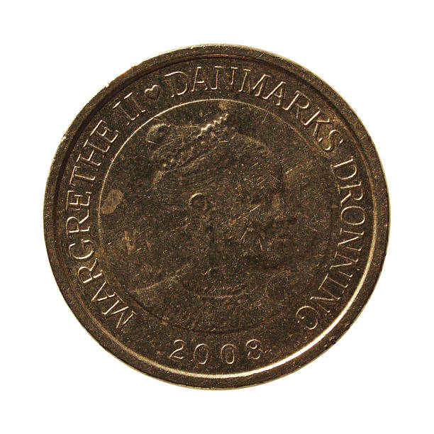 istock 10 Danish krone coin over black background 525972682