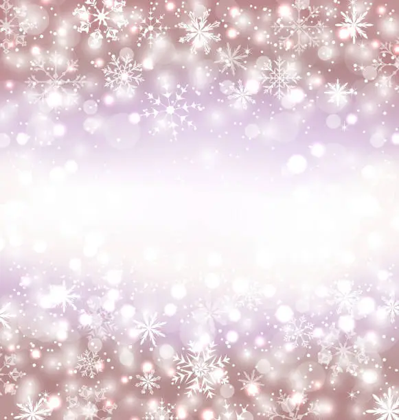 Vector illustration of Navidad winter background with snowflakes and copy space for you