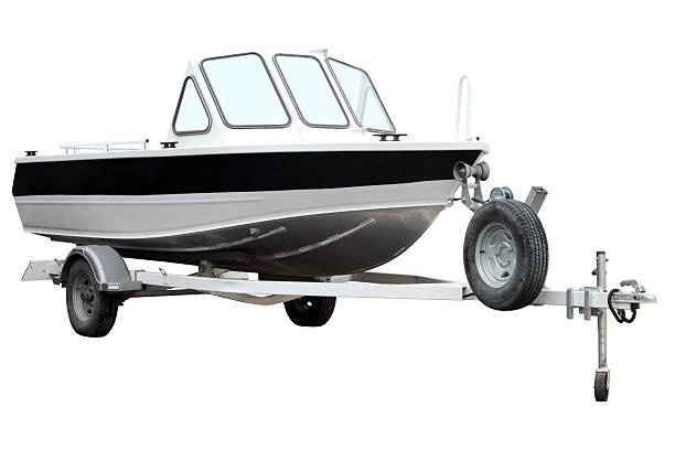 istock Motor boat on the trailer. 525973858