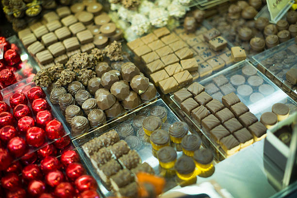 istock Assortment of chocolates with ganache and pralines fillings 525975310