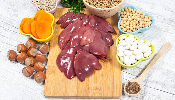 istock Products containing iron (ferrum).  Healthy product. Diet. 525975918