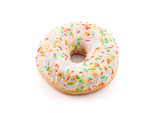 istock Donut with colorful sprinkles isolated on white with clipping path 525977482