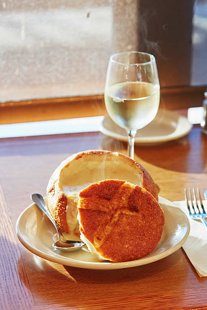 istock San Francisco clam chowder served in a bread bowl 525977572