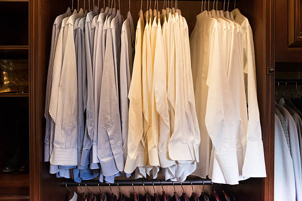 istock Men's Closet With Dress Shirts 525978398
