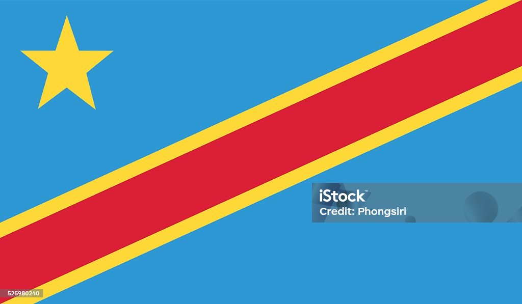 Democratic Republic of Congo flag Computer Graphic stock vector