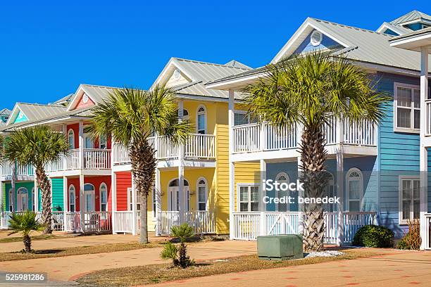 Colorful Houses In Panama City Beach Florida Usa Stock Photo - Download Image Now - Florida - US State, Beach House, Panama City Beach